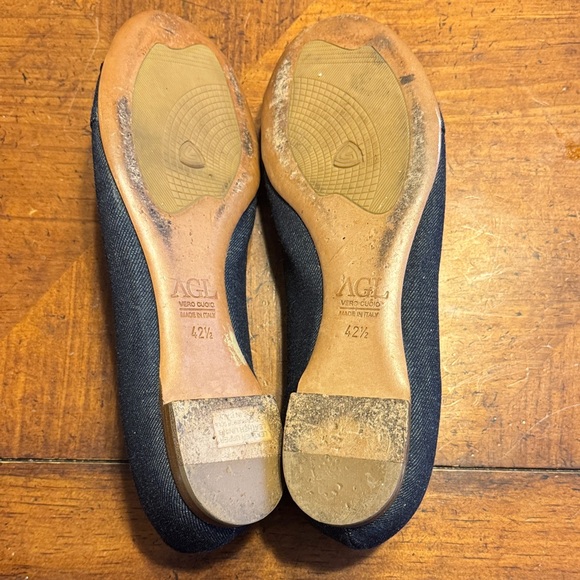 AGL Women's Navy Denim Flats - Picture 9 of 12